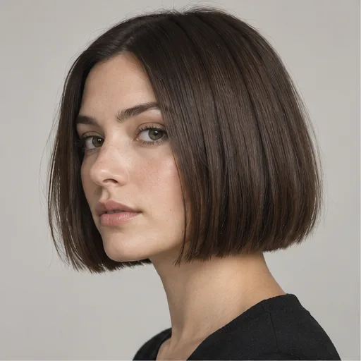 Blunt chin-length bob with a clear perimeter