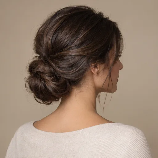 Low chignon seen from the back