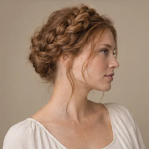 Loose crown braid seen from the side