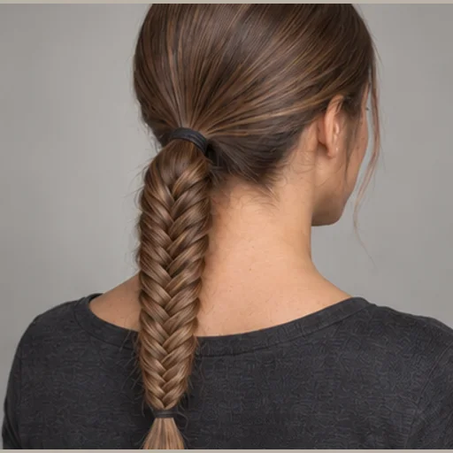 Low fishtail ponytail