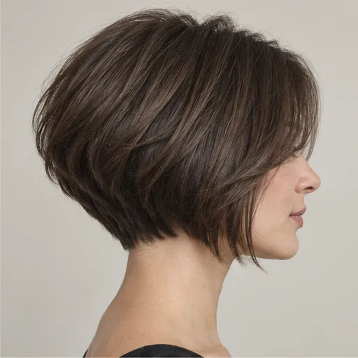 Graduated bob with rounded volume at the back