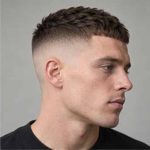 High fade with a short textured top