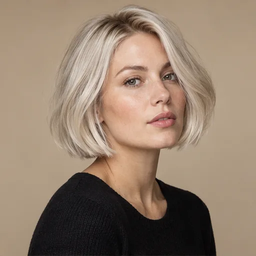 Platinum blonde short bob