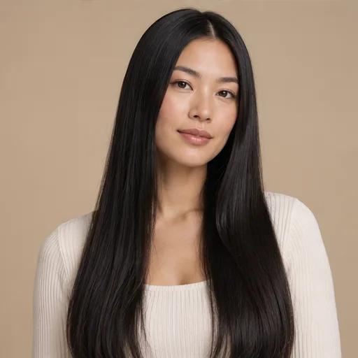 Long straight black hair
