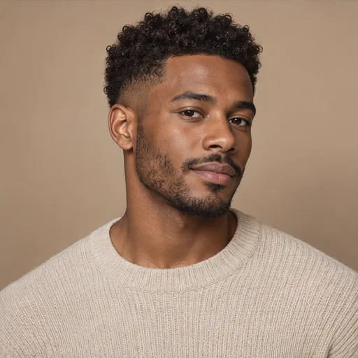Short curls with tapered sides