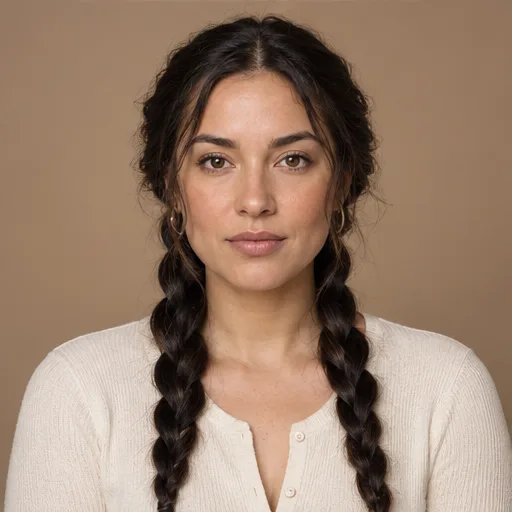 Two loose three-strand braids