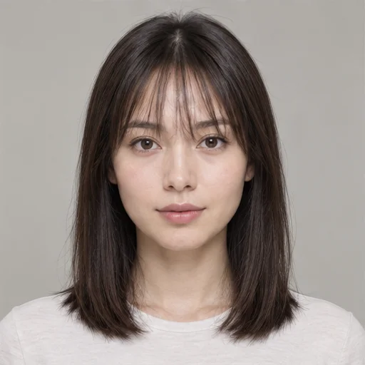 Sparse eyebrow-length fringe with visible separation